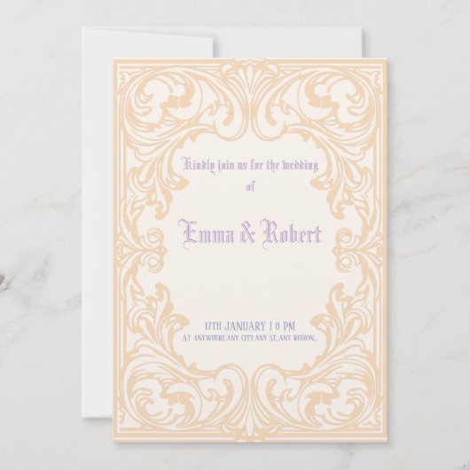 Minimal gotische Hochzeit Einladung (Vorderseite)