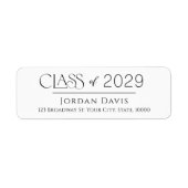 Minimal Graceful Class of 2025 Grad Rücksendeadres (Vorne)