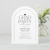 Minimal Graceful Elegance Abschluss Einladung (Stehend Vorderseite)