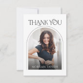 Minimal Graceful Elegance Arch 2 Foto Abschluss Dankeskarte (Vorderseite)