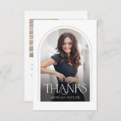 Minimal Graceful Elegance Arch 2 Foto Abschluss Dankeskarte (Vorne/Hinten)