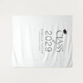 Minimal Graceful Elegance Class of 2025 Grad Party Wandteppich (Vorderseite (Horizontal))