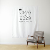 Minimal Graceful Elegance Class of 2025 Grad Party Wandteppich (Beispiel)