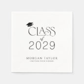 Minimal Graceful Elegance Class of 2025 Graduate Serviette (Vorderseite)