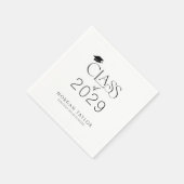 Minimal Graceful Elegance Class of 2025 Graduate Serviette (Ecke)