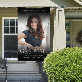 Minimal Graceful Elegance Foto Graduation Party Banner