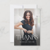Minimal Graceful Elegante 2 Foto Abschluss Dankeskarte (Vorderseite)