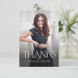 Minimal Graceful Elegante 2 Foto Abschluss Dankeskarte