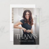Minimal Graceful Elegante 2 Foto Abschluss Dankeskarte (Vorne/Hinten)