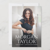 Minimal Graceful Name Foto Grad Bekanntgabe Einladung (Vorderseite)