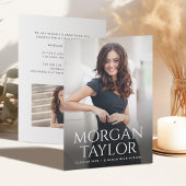 Minimal Graceful Name Foto Grad Bekanntgabe Einladung