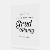 Minimal Grad Party Retro Abschluss Begrüßungszeich Acrylschild (Winkel)