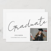 Minimal Graduate Photo High School Graduation Einladung (Vorne/Hinten)