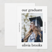 Minimal Graduation Photo Card | Custom College (Vorne/Hinten)