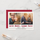 Minimal grafisch | 2 Fotos Hochzeitsaufschub Karte (Vorderseite/Rückseite Beispiel)