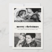 Minimal grafisch | Black Merry Christmas 2 Foto Karte (Vorderseite)