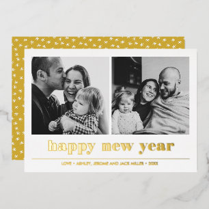 Minimal grafisch   Happy new year Collage 2 Foto Folieneinladung
