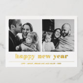 Minimal grafisch | Happy new year Collage 2 Foto Folieneinladung (Vorderseite)