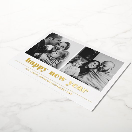 Minimal grafisch | Happy new year Collage 2 Foto Folieneinladung (Gedreht)