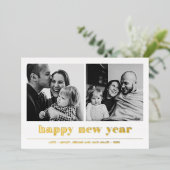 Minimal grafisch | Happy new year Collage 2 Foto Folieneinladung (Stehend vorne)
