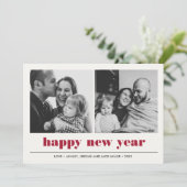 Minimal grafisch | Happy new year Collage 2 Foto Karte (Stehend Vorderseite)