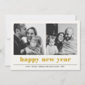 Minimal grafisch | Happy new year Collage 2 Foto Karte (Vorderseite)