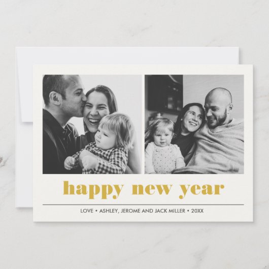 Minimal grafisch | Happy new year Collage 2 Foto Karte (Vorderseite)