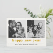 Minimal grafisch | Happy new year Collage 2 Foto Karte (Stehend Vorderseite)