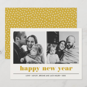 Minimal grafisch Happy new year Collage 2 Foto Karte