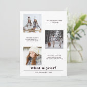 Minimal grafisch | Jahr im Überblick 3 Foto Collag Karte (Stehend Vorderseite)
