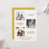 Minimal grafisch | Jahr im Überblick 3 Foto Collag Karte (Vorderseite/Rückseite Beispiel)