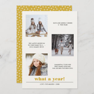 Minimal grafisch   Jahr im Überblick 3 Foto Collag Karte