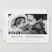 Minimal grafisch | Light Blue Frohe Weihnachten Fo Karte (Vorderseite)