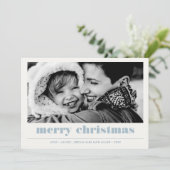 Minimal grafisch | Light Blue Frohe Weihnachten Fo Karte (Stehend Vorderseite)