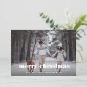 Minimal grafisch | Ruby Red Christmas Foto Karte (Stehend Vorderseite)