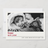 Minimal grafisch | Ruby red Happy new Year Foto Karte (Vorderseite)