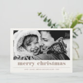 Minimal grafisch | Sand Frohe Weihnachten Foto Karte (Stehend Vorderseite)