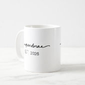 Minimal Grandma Established Handwritten Name Year Kaffeetasse (Vorderseite Links)