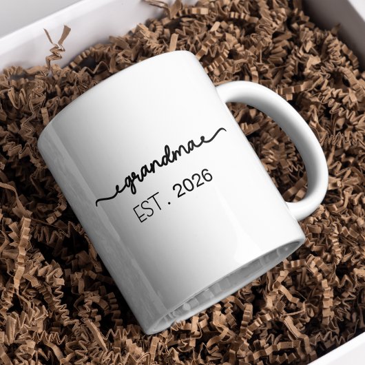 Minimal Grandma Established Handwritten Name Year Kaffeetasse
