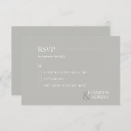 Minimal Granite Gray Moderne Hochzeitskarte Einladung