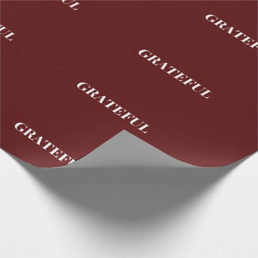 Minimal GRATEFUL | Deep Red Holiday Geschenkpapier (Ecke)