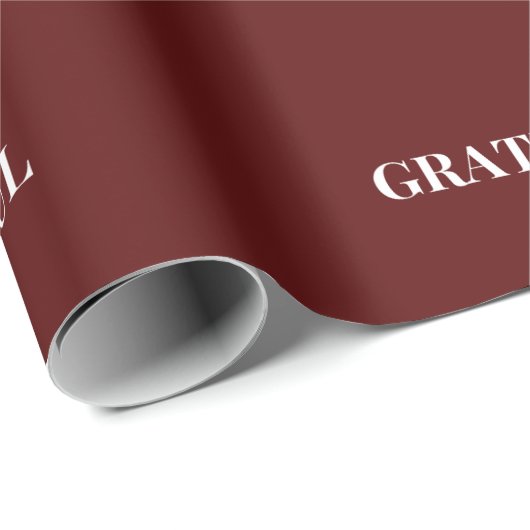 Minimal GRATEFUL | Deep Red Holiday Geschenkpapier (Rolleneckpunkt)