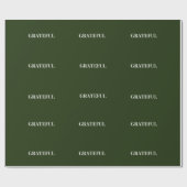 Minimal GRATEFUL | Forest Green Holiday Geschenkpapier (Flach)