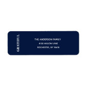 Minimal GRATEFUL | Navy Blue Address Label (Vorne)