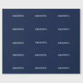 Minimal GRATEFUL | Navy Blue Holiday Geschenkpapier (Flach)