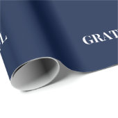 Minimal GRATEFUL | Navy Blue Holiday Geschenkpapier (Rolleneckpunkt)