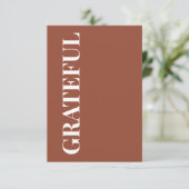 Minimal GRATEFUL | Terracotta Holiday Greeting Karte (Stehend Vorderseite)