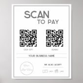Minimal grau 2 QR-Codes Business Scan zu zahlen Poster (Vorne)