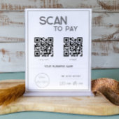 Minimal grau 2 QR-Codes Business Scan zu zahlen Poster