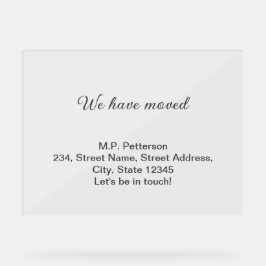 Minimal grau haben wir hinzugefügt Namen Adresse T Acrylschild